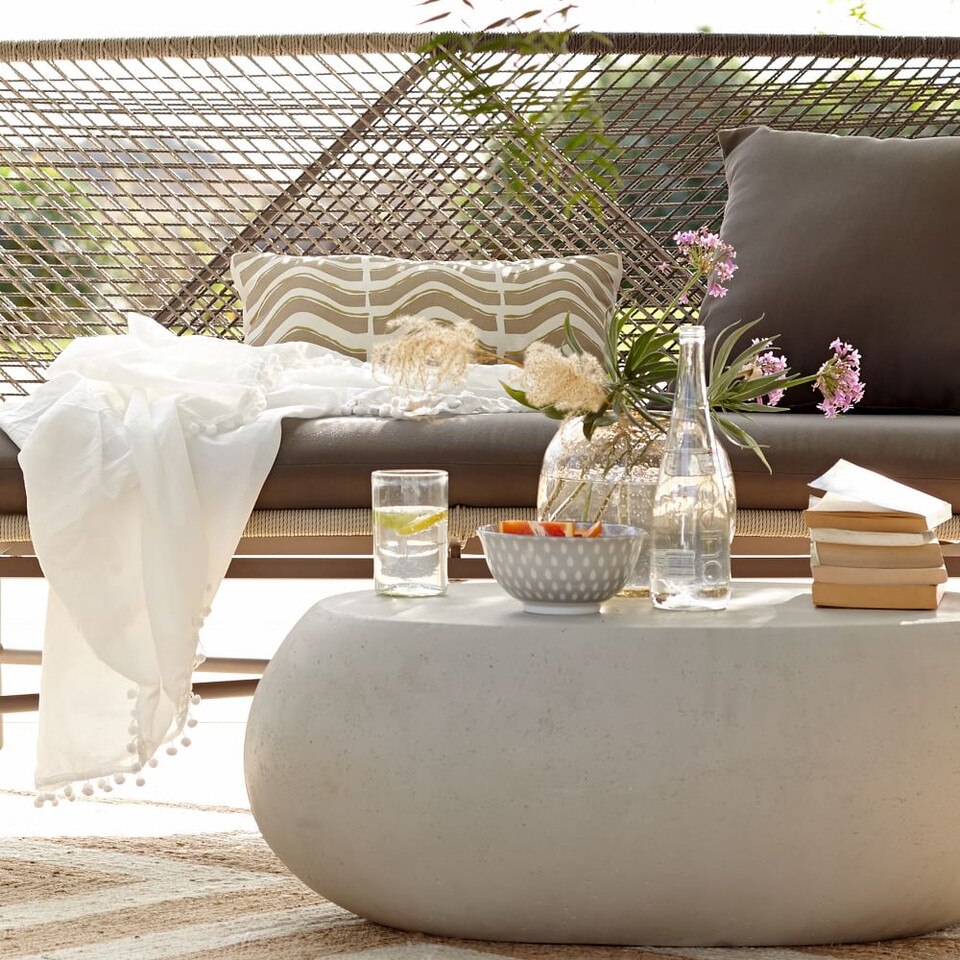 Pebble Indoor/Outdoor Oval Coffee Table (91 cm) - West Elm UK